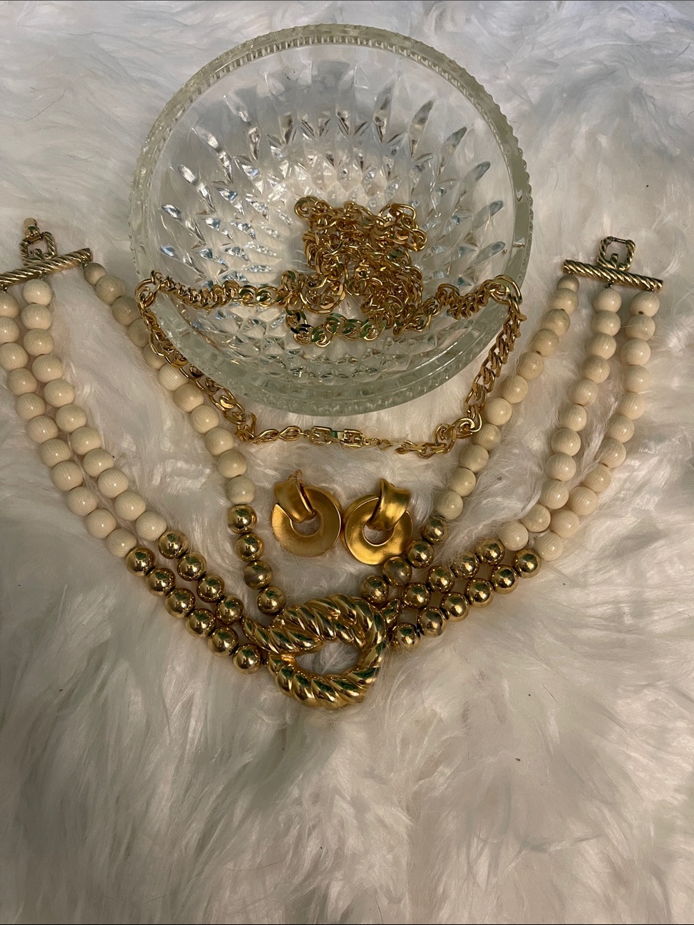 Vintage 80s Givenchy Paris Signed Gold Multi-Strand Statement Jewelry Bundle
